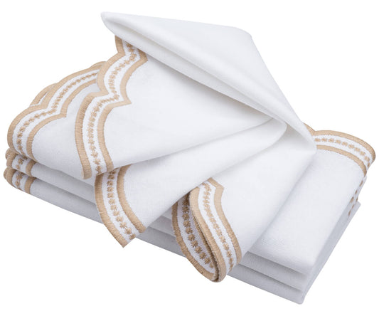 Scalloped Napkins - Embroidery Napkins