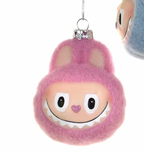 Santa's Sweet Shoppe Collection - 3" GLASS FUZZY MONSTER FACE ORNAMENT
