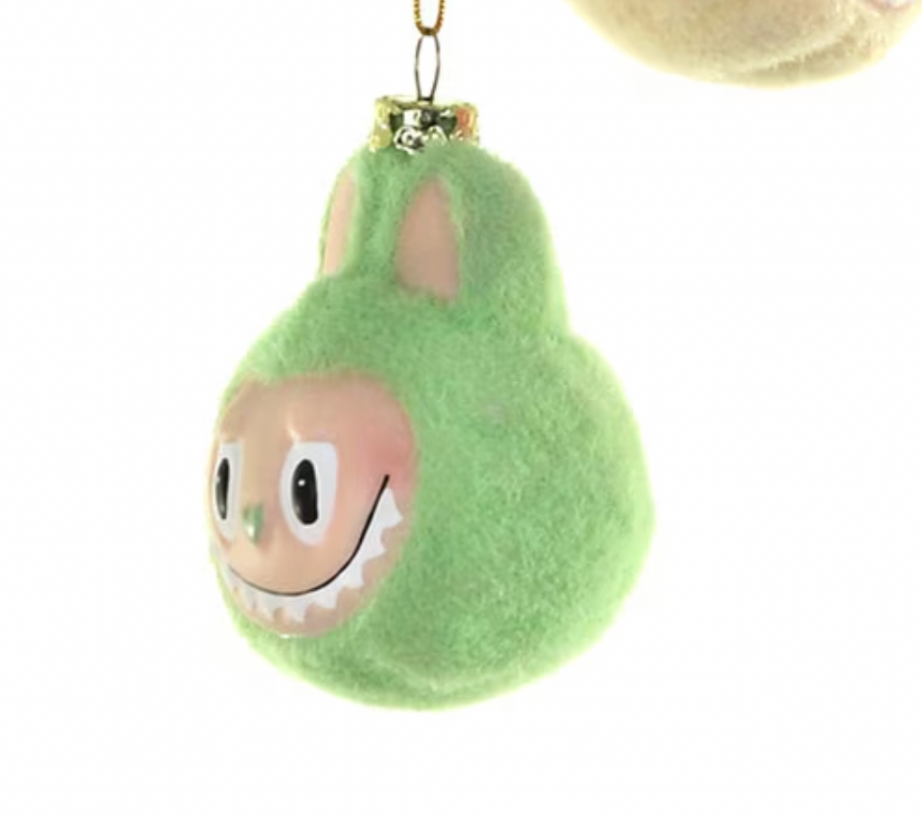 Santa's Sweet Shoppe Collection - 3" GLASS FUZZY MONSTER FACE ORNAMENT