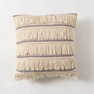 Cotton Linen Long Tassel Pillowcase - The Peony Haus