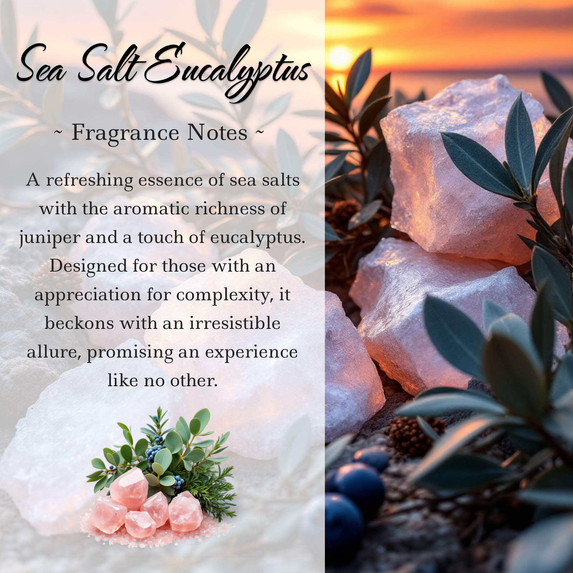 Scorpio Zodiac Crystal-Enhanced Reed Oil Diffuser, Sea Salt & Eucalyptus Scent, 100ml