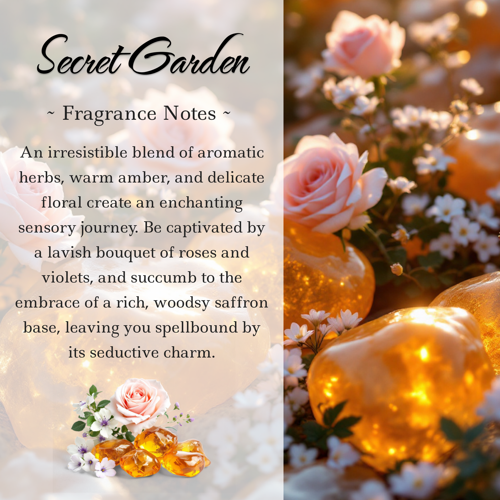 Secret Garden Crystal-Enhanced Oil Diffuser, Car Air Freshener, 8ml