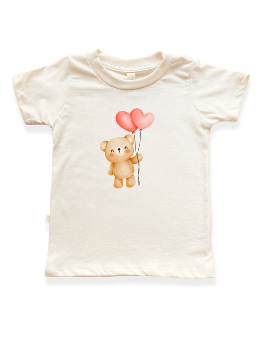 Heart Balloon Bear Organic Kids T-shirt