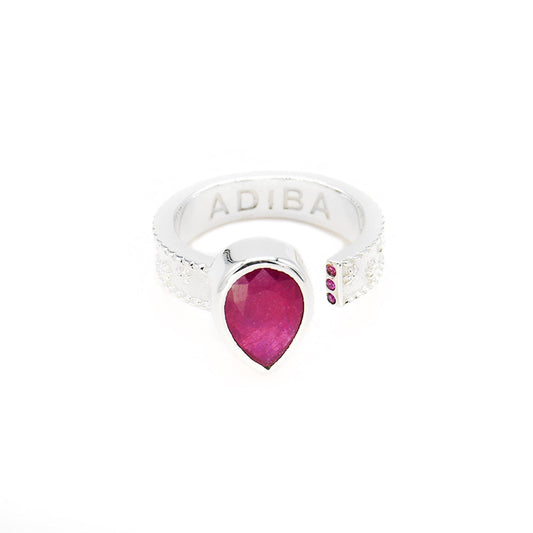 Silver Ruby Resizable Ring