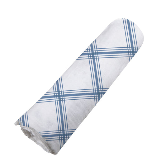 Blue Buffalo Check Plaid Swaddle - The Peony Haus