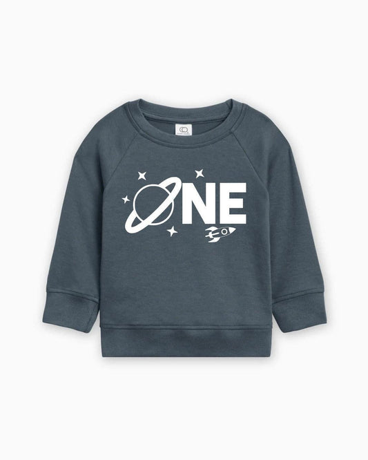 Space One 1st Birthday Boy Girl Organic Cotton Pullover