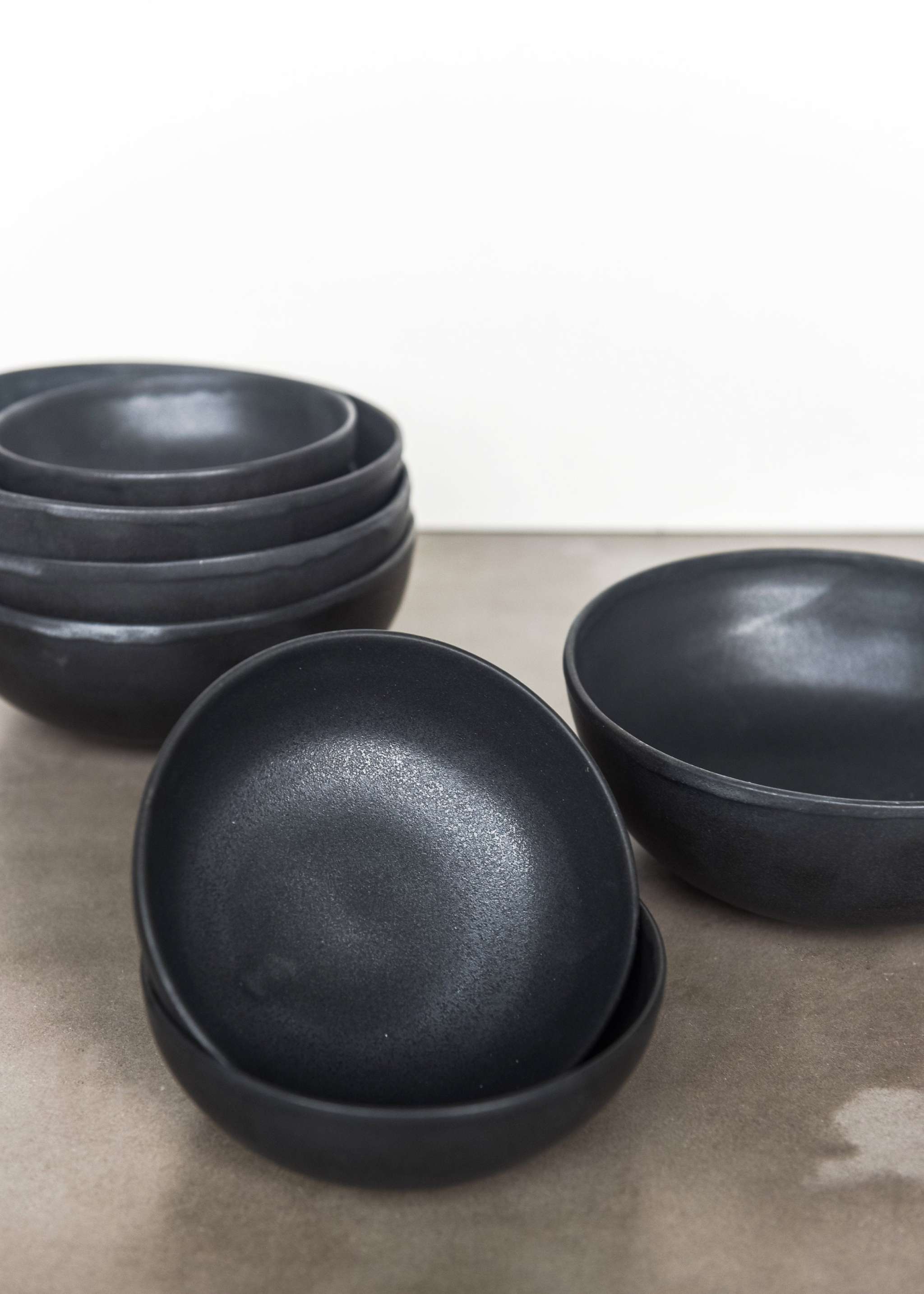 Black Matte Stoneware Mini Bowl