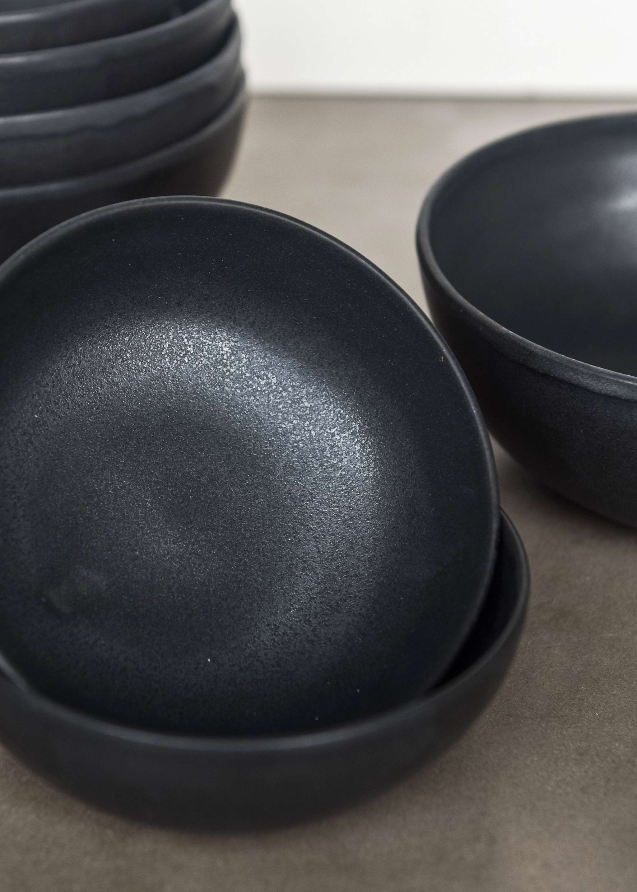 Black Matte Stoneware Mini Bowl