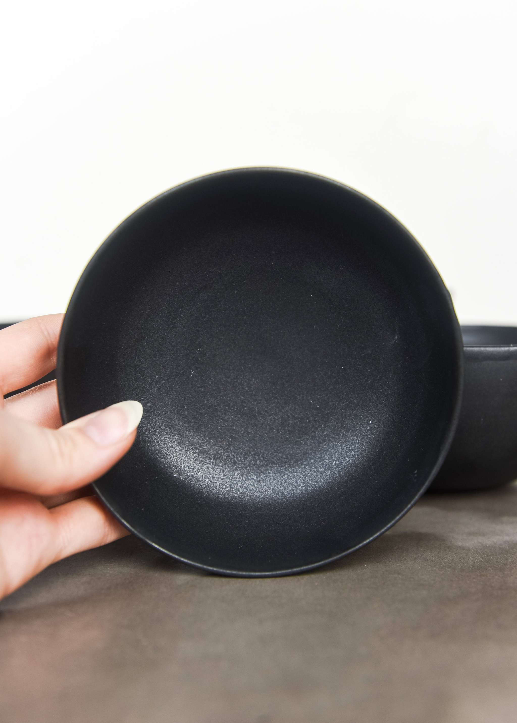 Black Matte Stoneware Mini Bowl