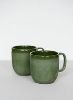 Handmade Porcelain Coffee Mug. Green