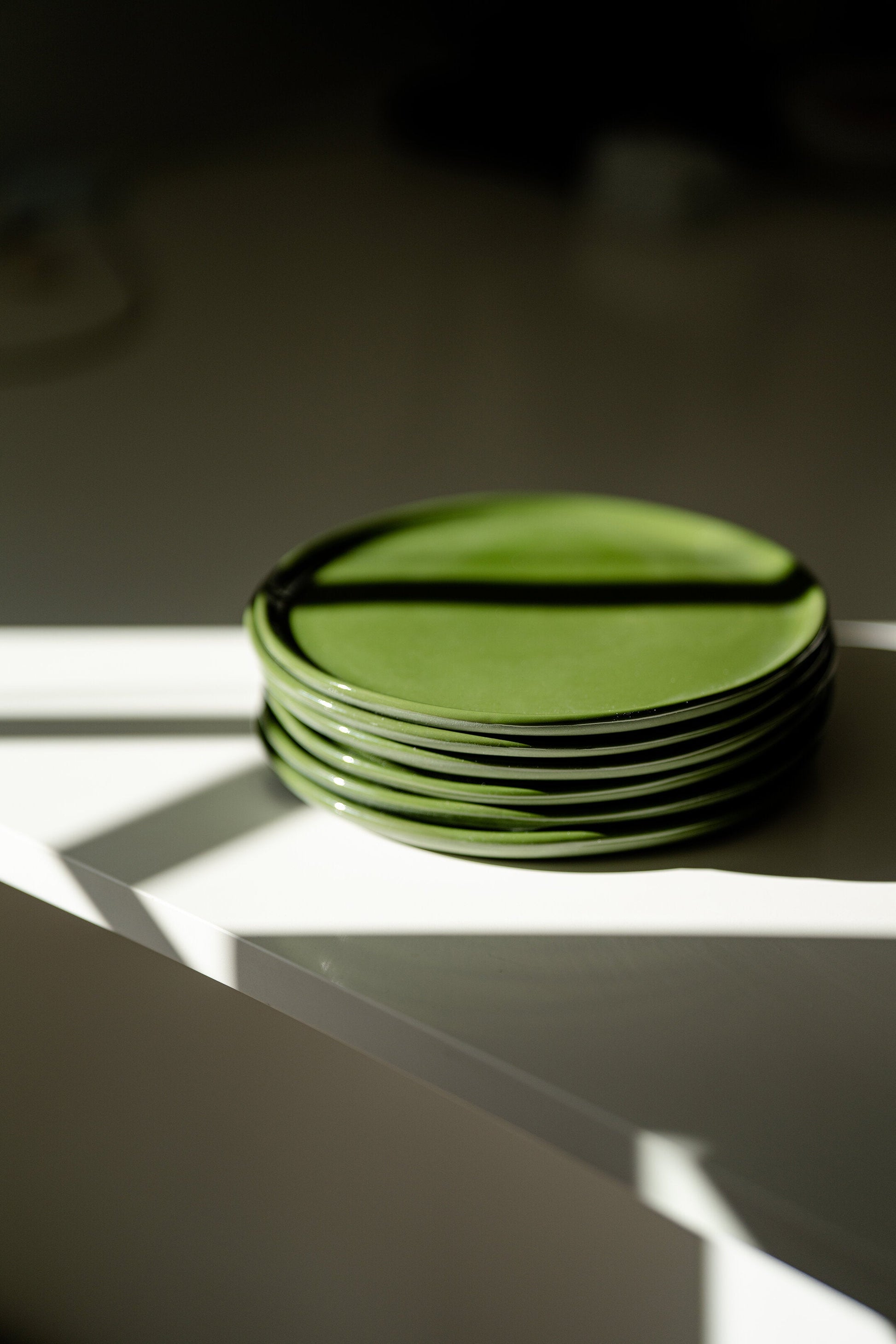 Handmade Porcelain Dinner Plates. Green - The Peony Haus