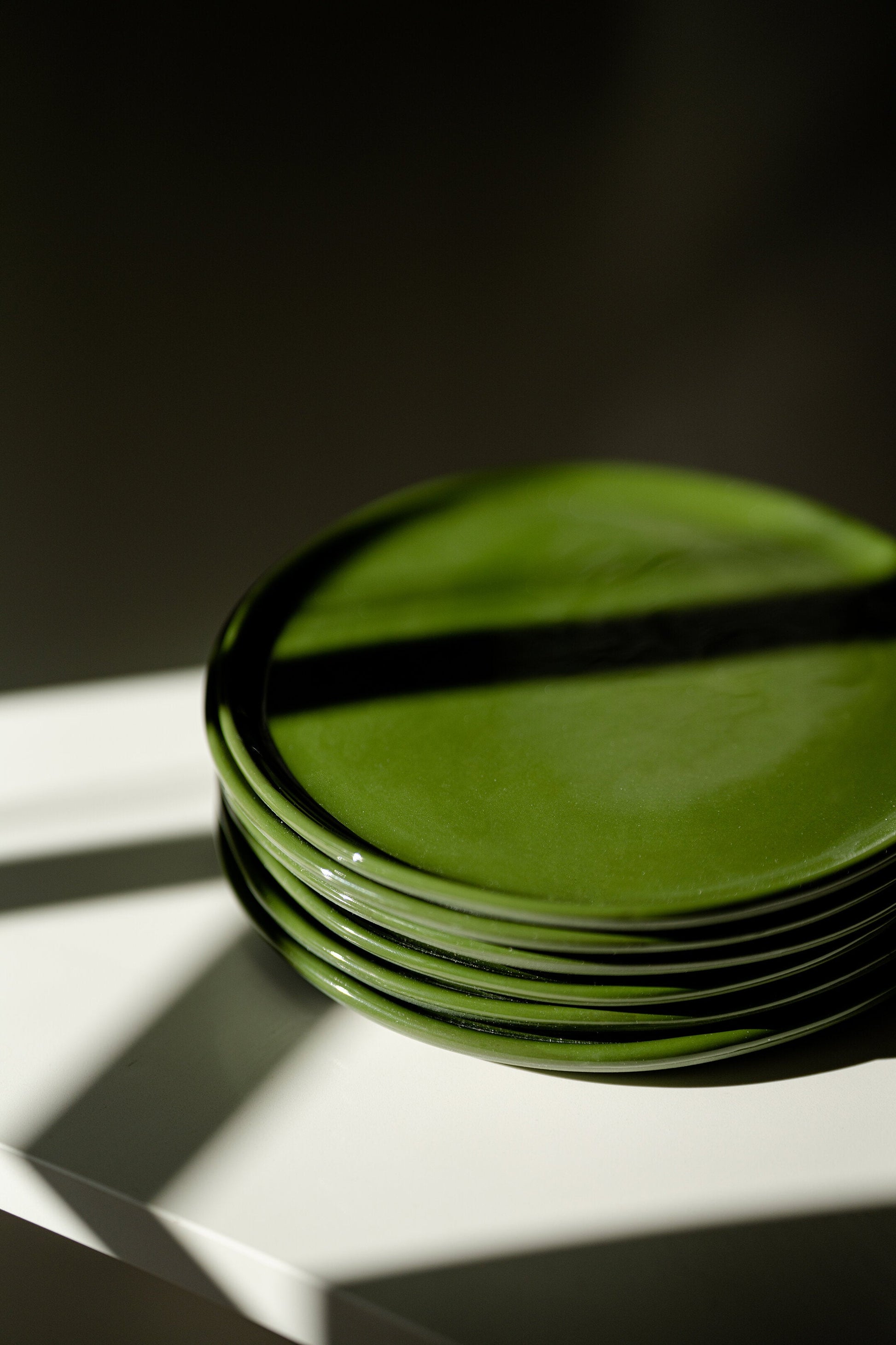 Handmade Porcelain Dinner Plates. Green - The Peony Haus