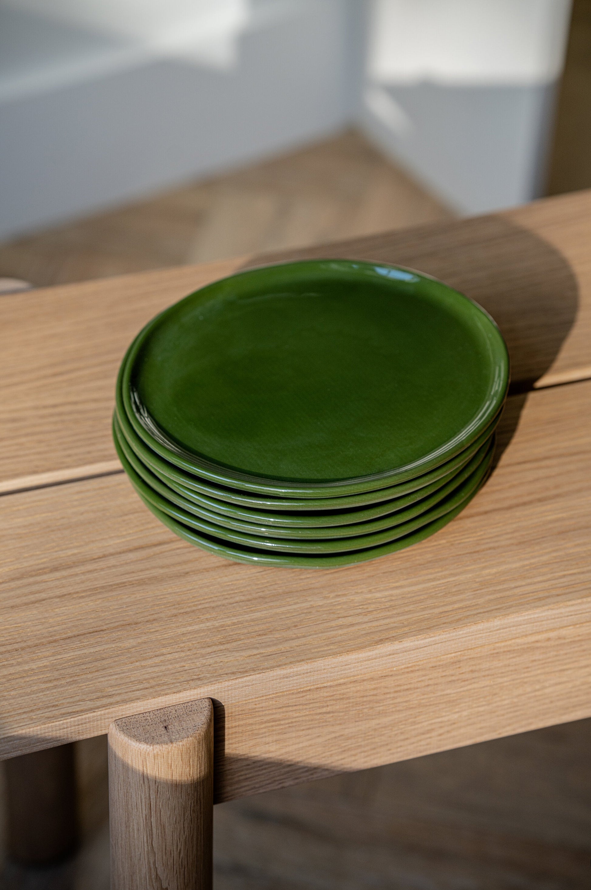 Handmade Porcelain Dinner Plates. Green - The Peony Haus