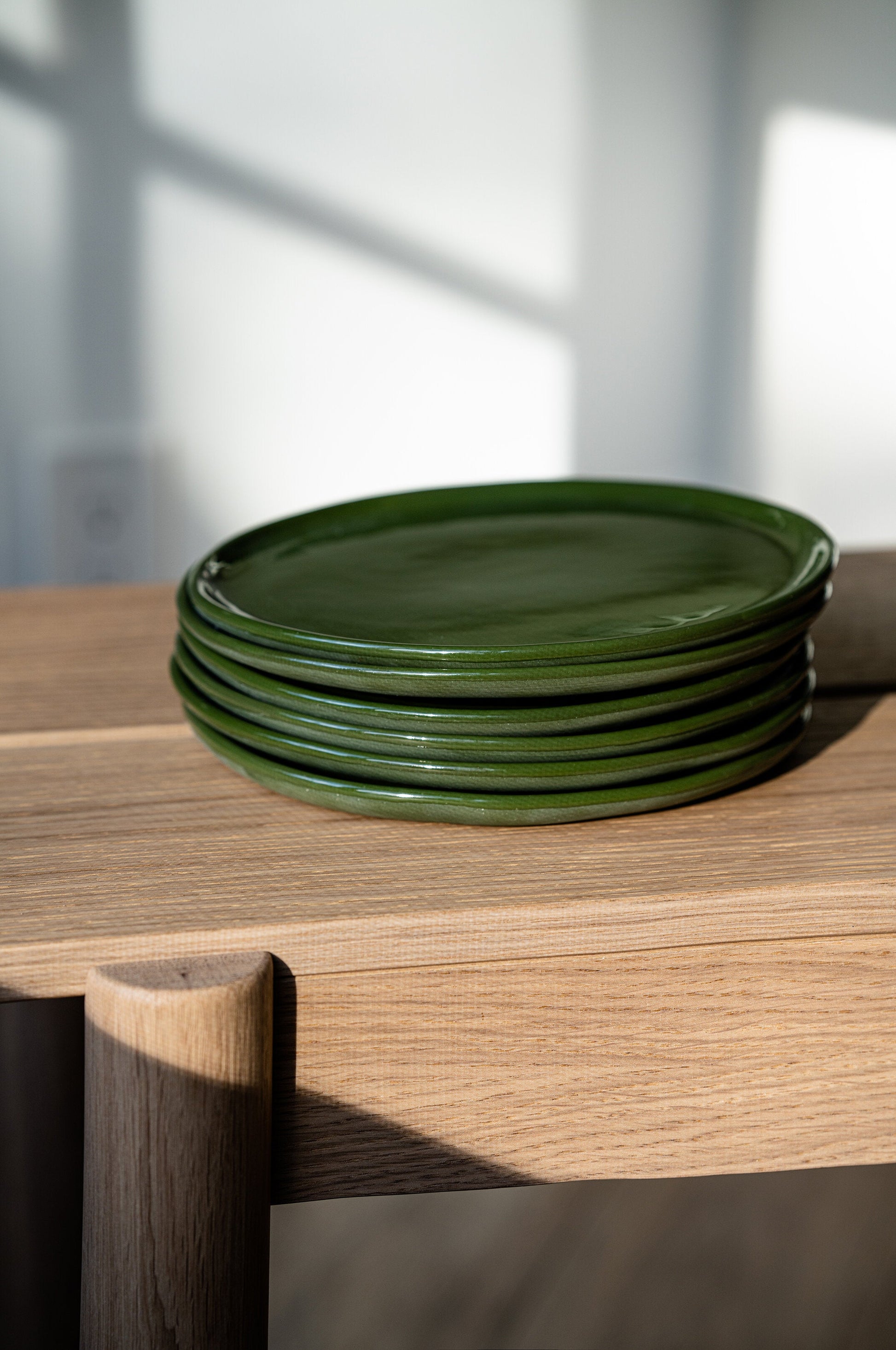 Handmade Porcelain Dinner Plates. Green - The Peony Haus