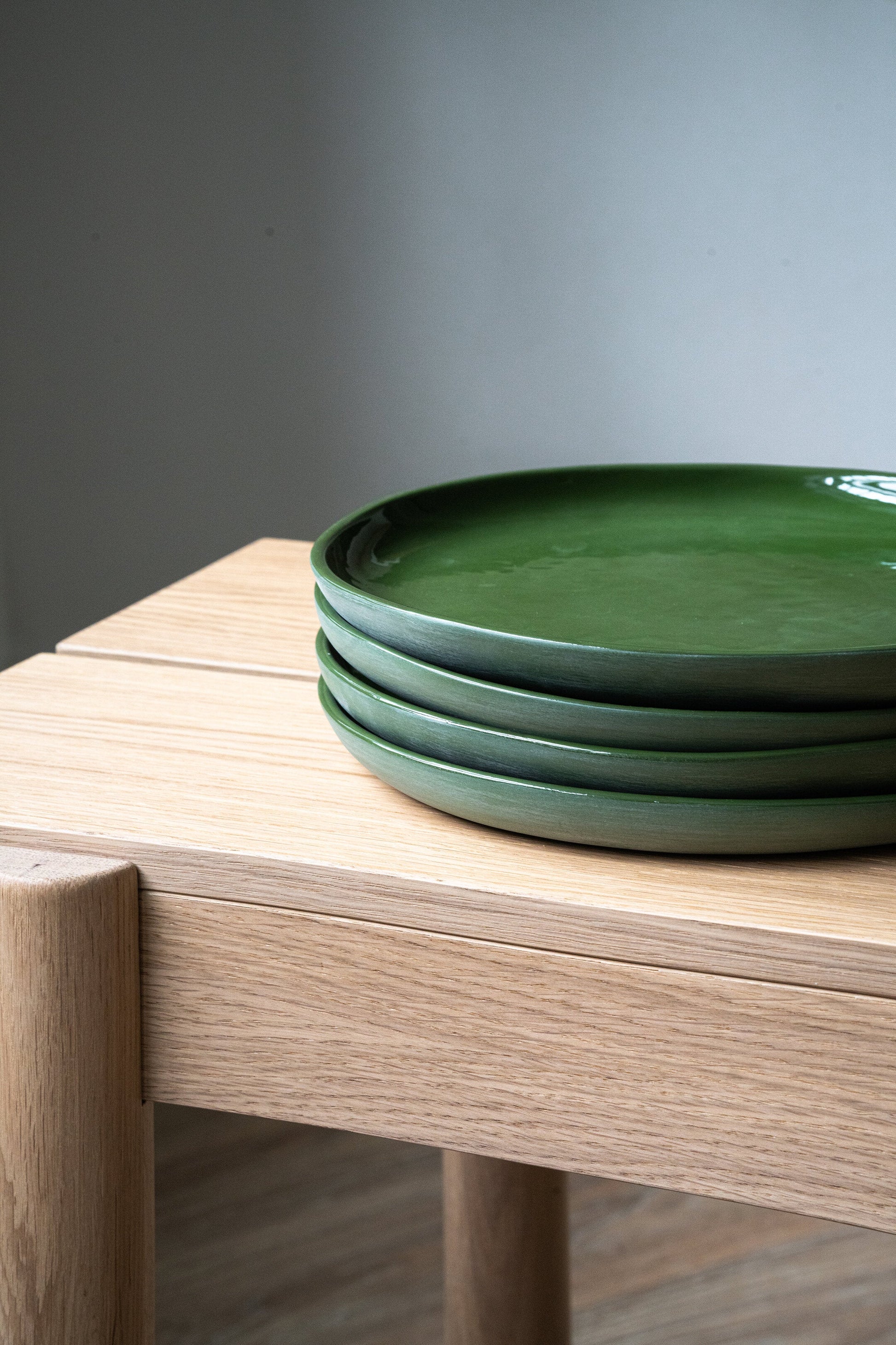 Handmade Porcelain Dinner Plates. Green - The Peony Haus