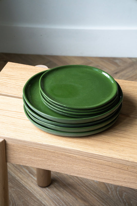 Handmade Porcelain Dinner Plates. Green - The Peony Haus