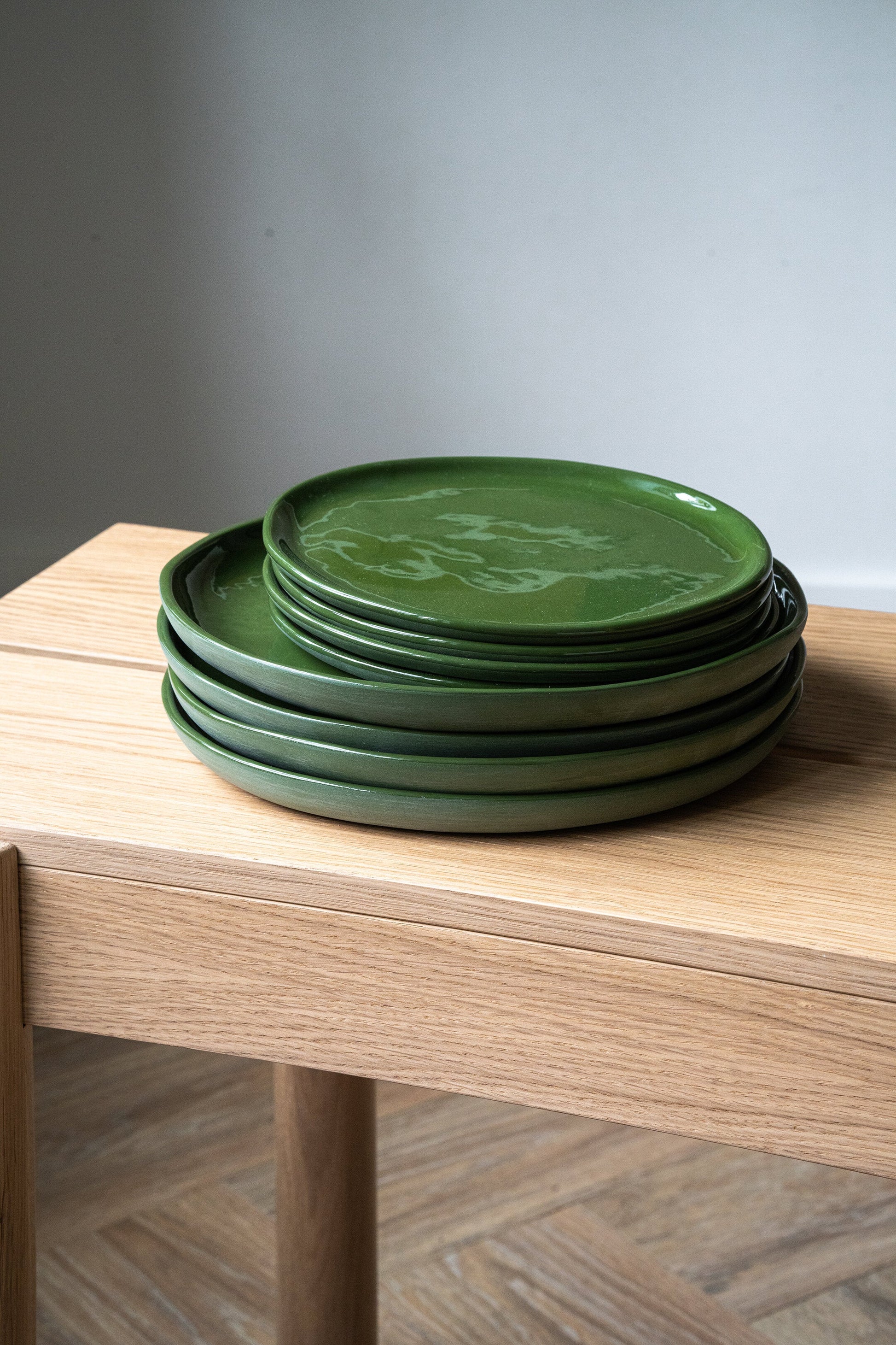Handmade Porcelain Dinner Plates. Green - The Peony Haus