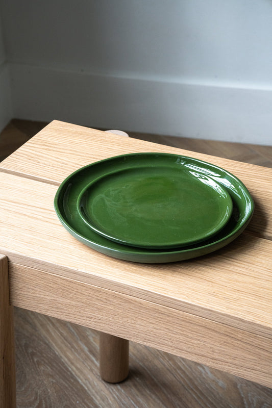 Handmade Porcelain Dinner Plates. Green - The Peony Haus