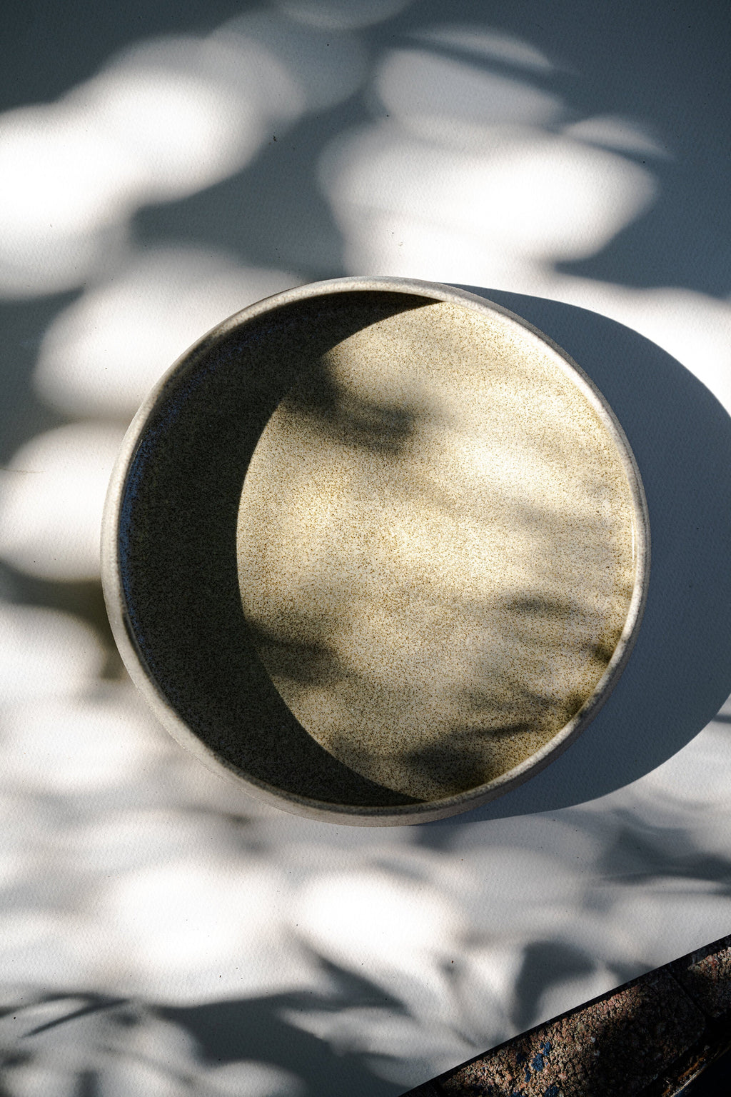 Handmade Stoneware Salad Plates with High Sides "Concrete"