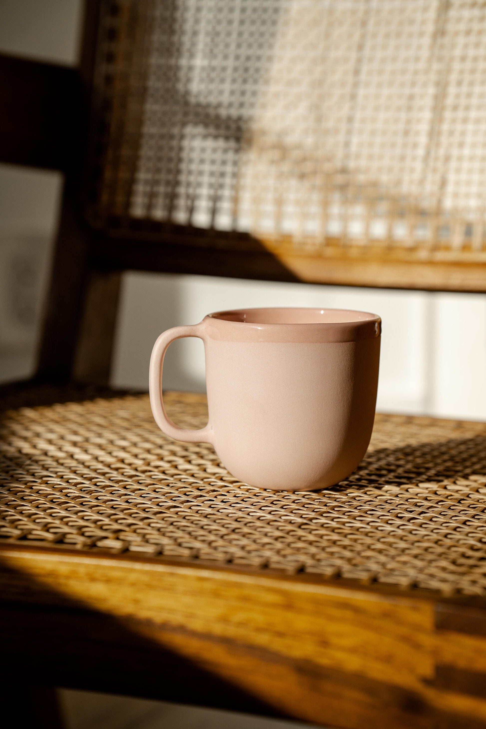 Handmade Porcelain Coffee Mug. Powder Pink - The Peony Haus