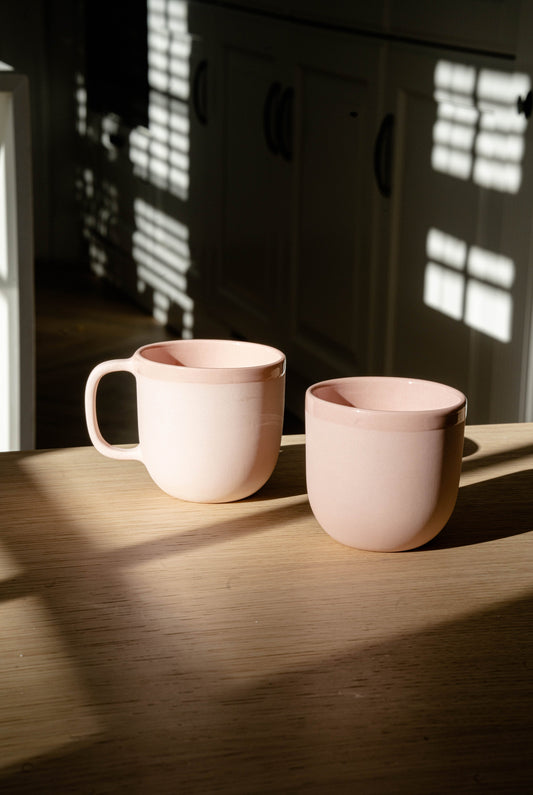 Handmade Porcelain Coffee Mug. Powder Pink - The Peony Haus