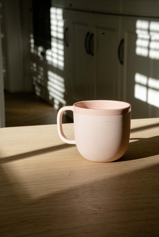 Handmade Porcelain Coffee Mug. Powder Pink - The Peony Haus