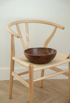 Hand-Carved Large Walnut Wood Bowl