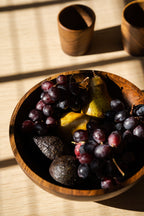Hand-Carved Large Walnut Wood Bowl