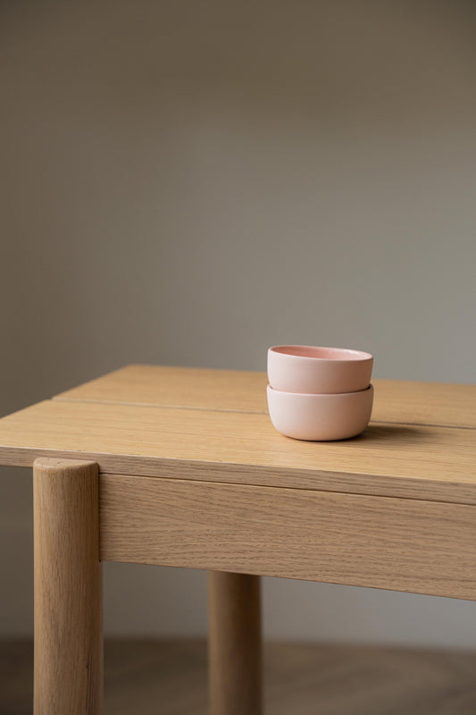 Handmade Porcelain Pinch Bowl. Powder Pink