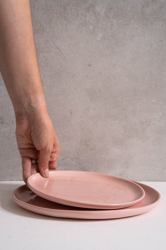 Handmade Porcelain Dinner Plates. Powder Pink - The Peony Haus