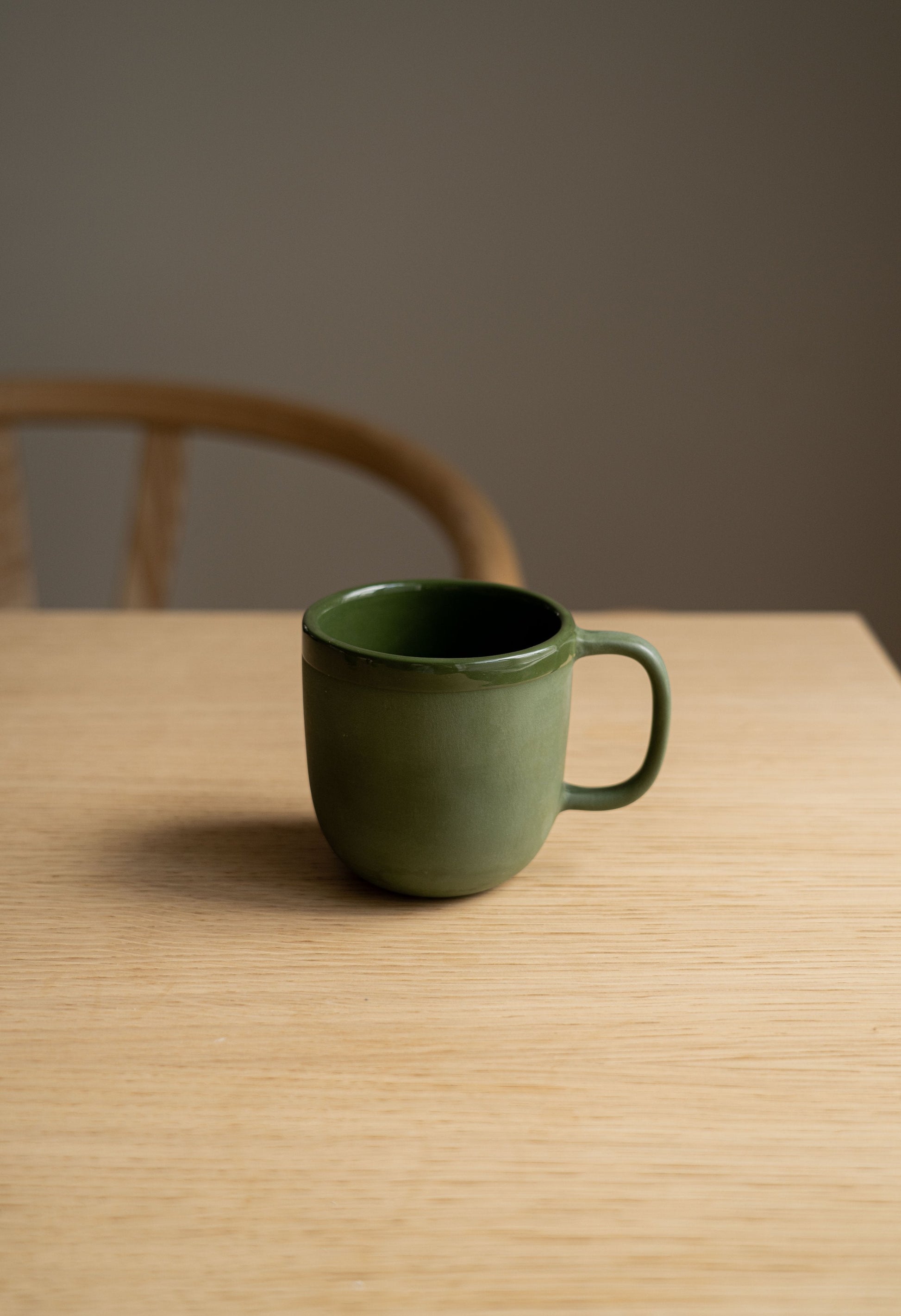 Handmade Porcelain Coffee Mug. Green - The Peony Haus
