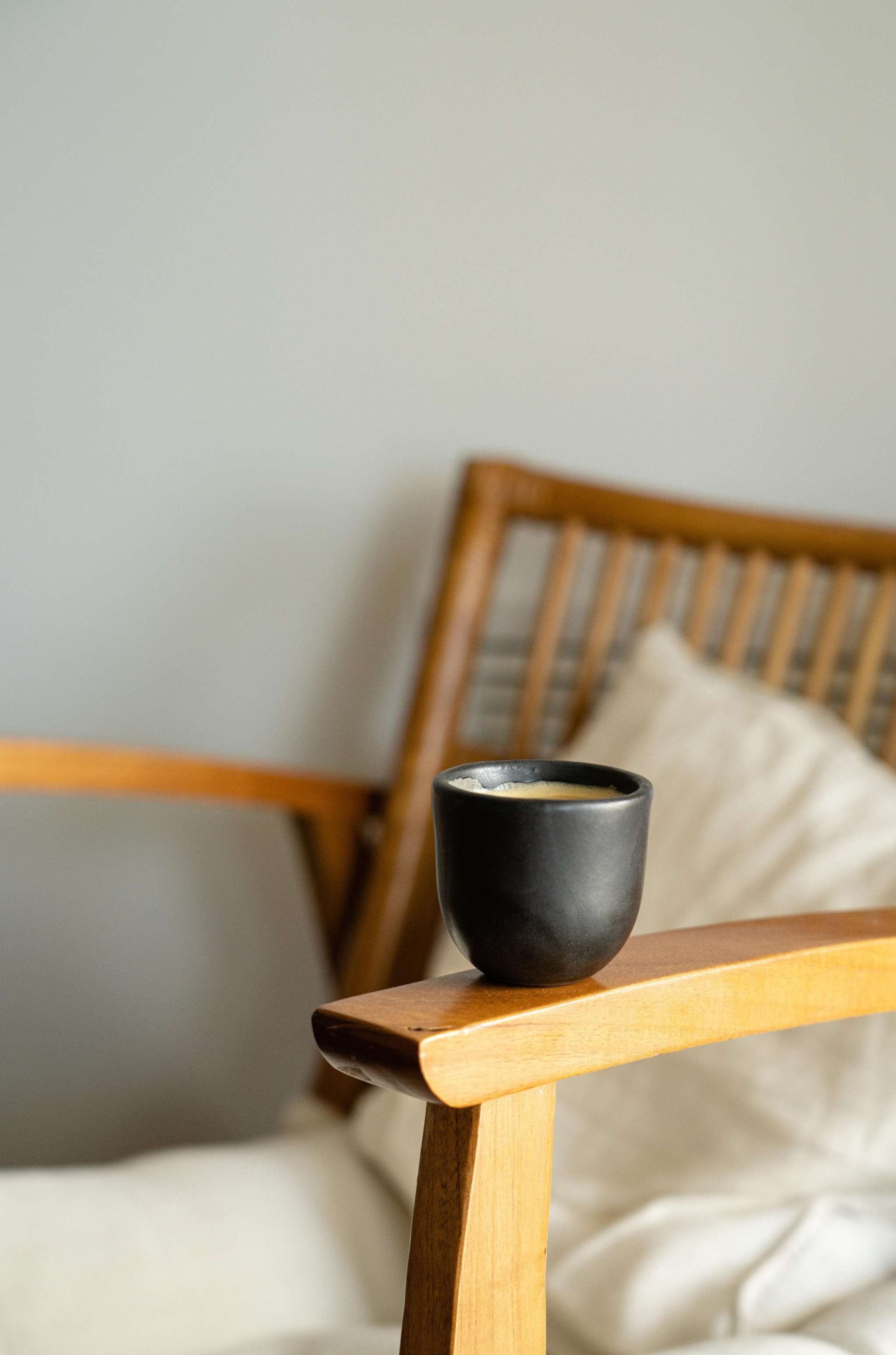 Black Stoneware Espresso Coffee Cup