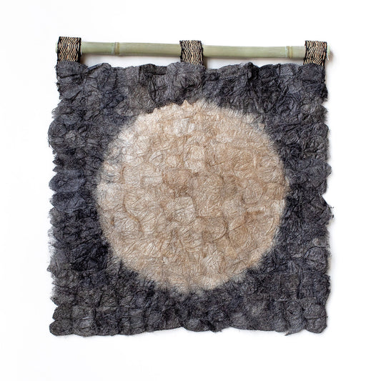 Plant Dyed Makira Moon Wild Silk Wall Hanging - Natural Grey