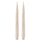 Cream Tree Taper Candles - Set of 2