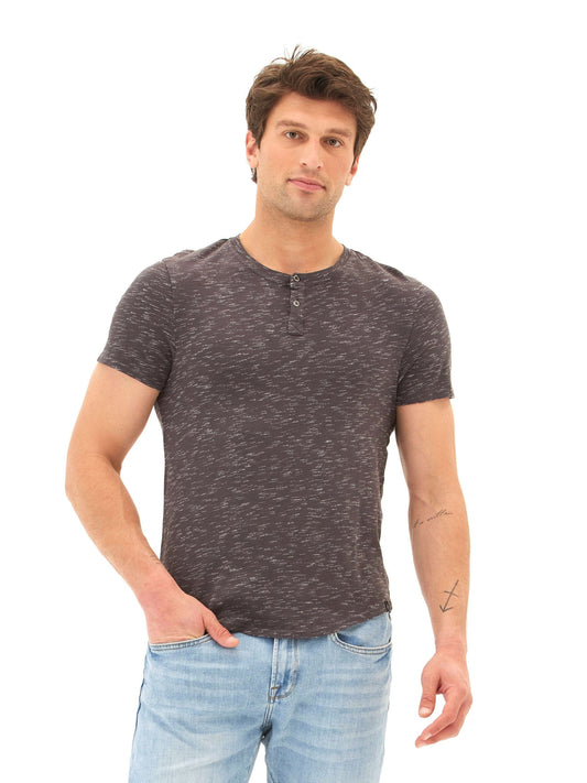 Two Tone Slub Jersey Henley
