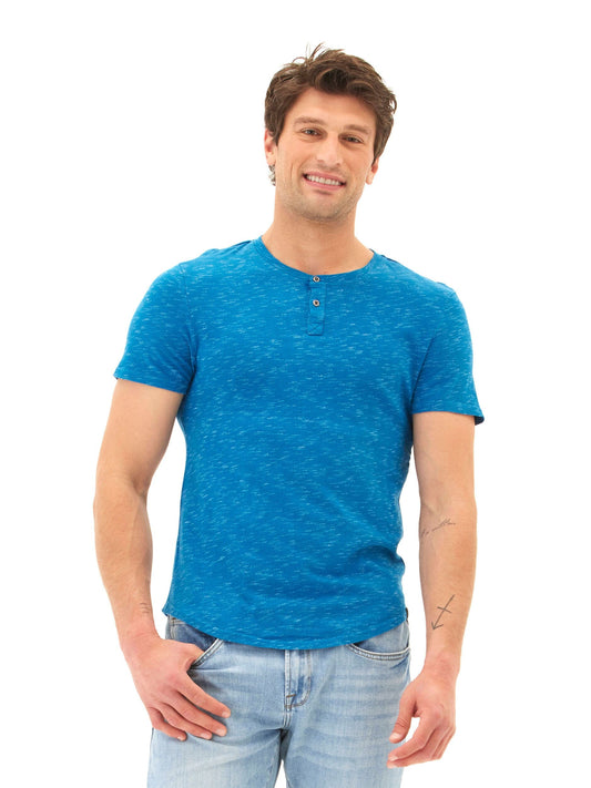 Two Tone Slub Jersey Henley