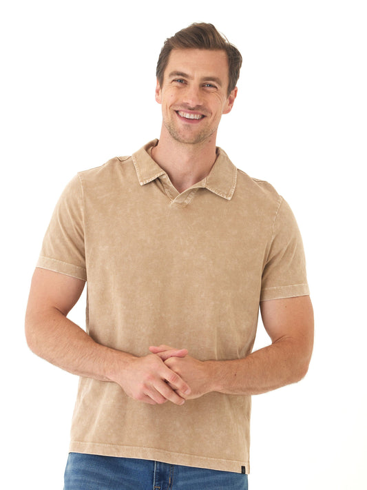 Jared Mineral Wash Eco Cotton Jersey Short Sleeve Polo