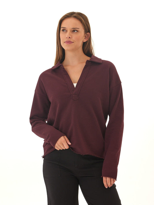 Lucetta Cotton Blend Terry Collar Top