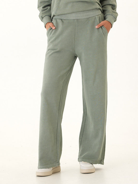Esmeralda Mineral Wash Cotton Terry Wide Leg Pant