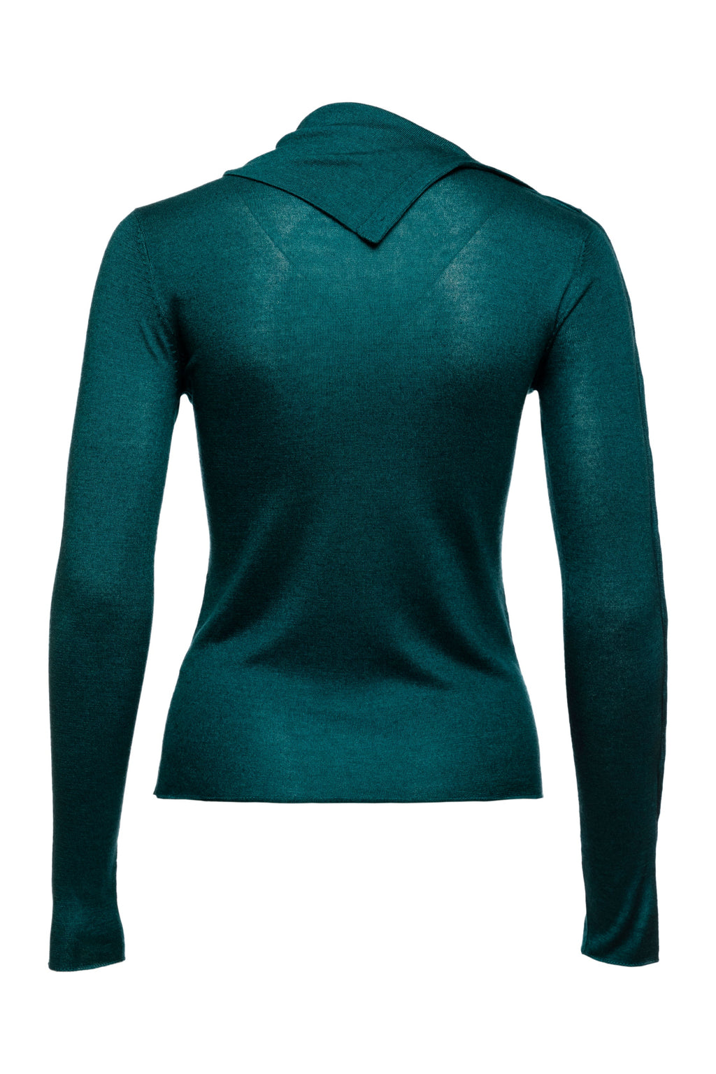 Pearl Body Fitted Flap Turtle Neck Textured Top