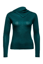 Pearl Body Fitted Flap Turtle Neck Textured Top