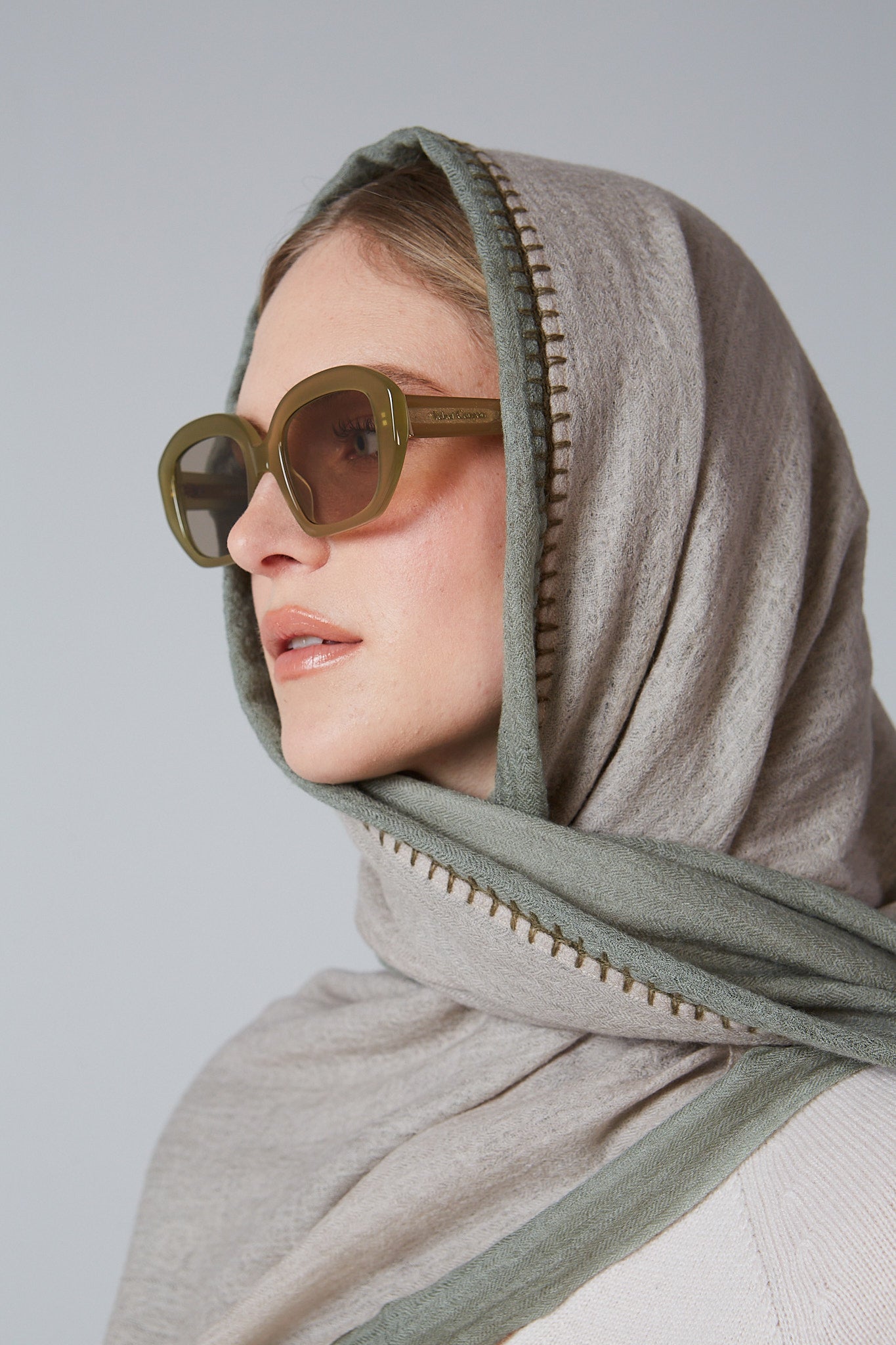 100% Baby Wool | Double Layered Stole Plain Scarf