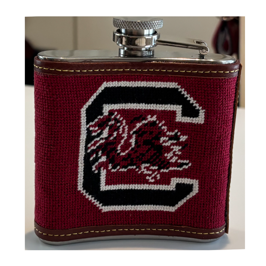 USC Gamecocks Hand-stitched Needlepoint Flask