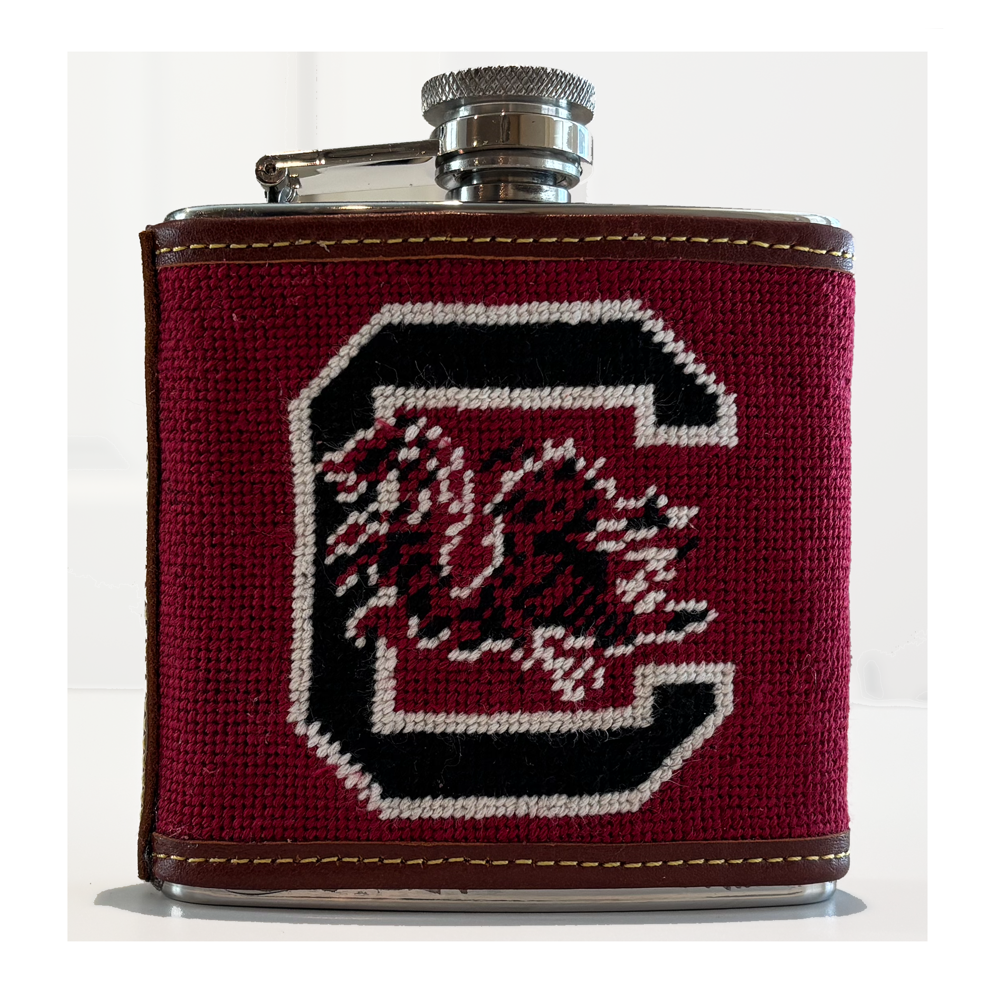 USC Gamecocks Hand-stitched Needlepoint Flask