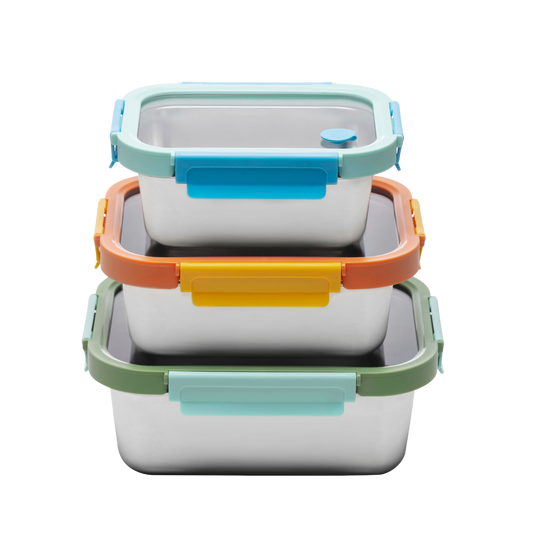 Multicolor Microwave Safe Stainless Steel Set