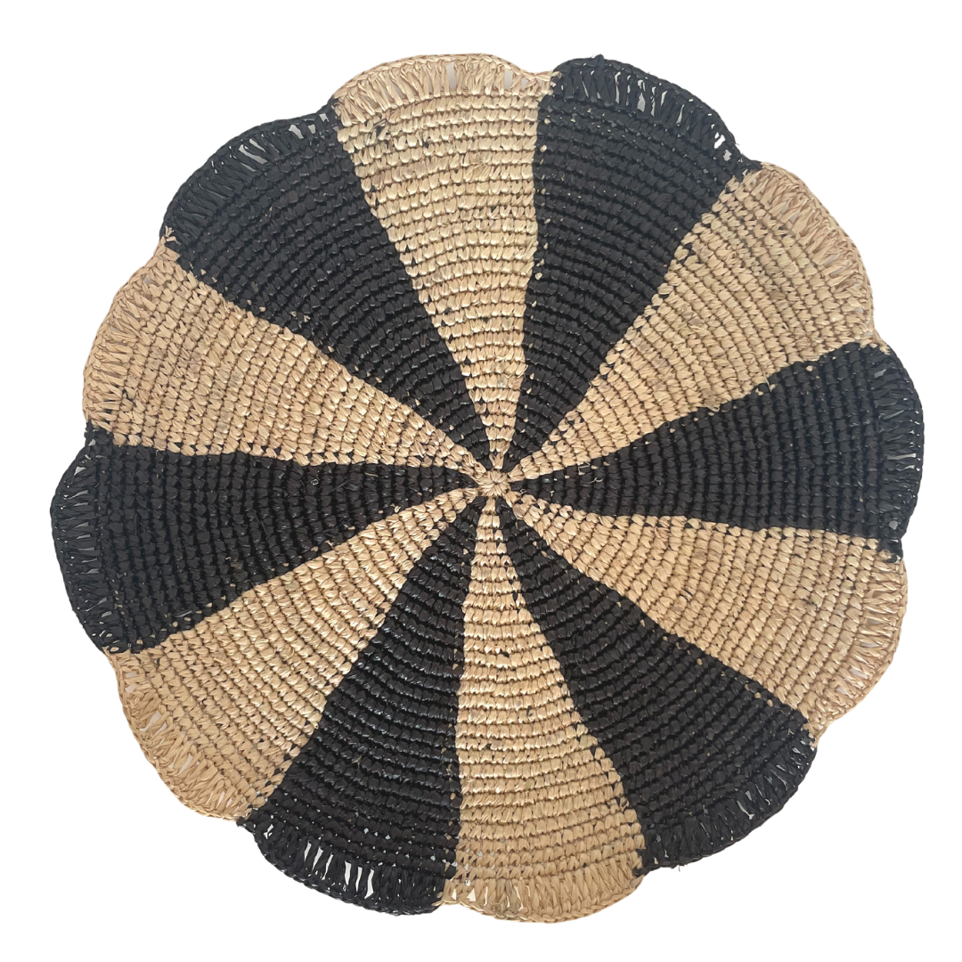 Paris Placemat, woven raffia tabletop
