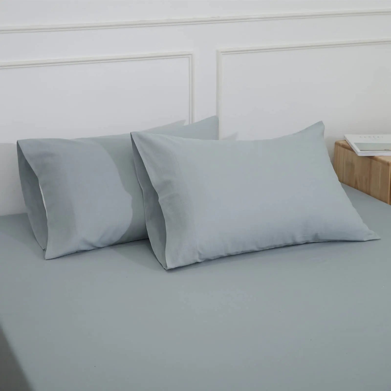 Simple & Opulence Linen-Pillowcases Set Linen-Cotton Blend, OEKO-Tex certified - Dusty Blue