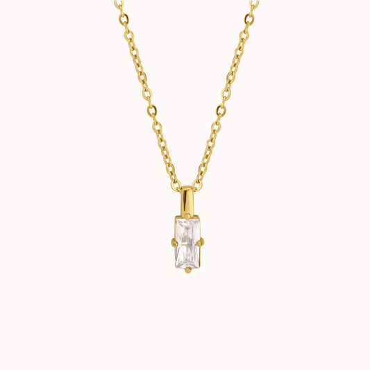 Vivian Baguette Pendant Necklace - The Peony Haus