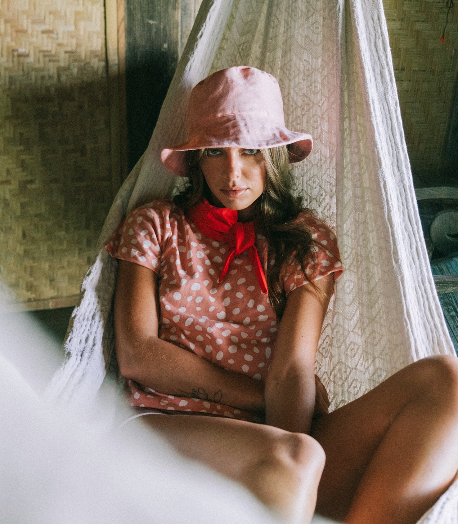 WATU Seaside Linen Bucket Hat, in Salt Pink - The Peony Haus