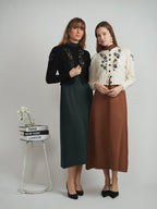 Embroidered Textured Knit Cardigan